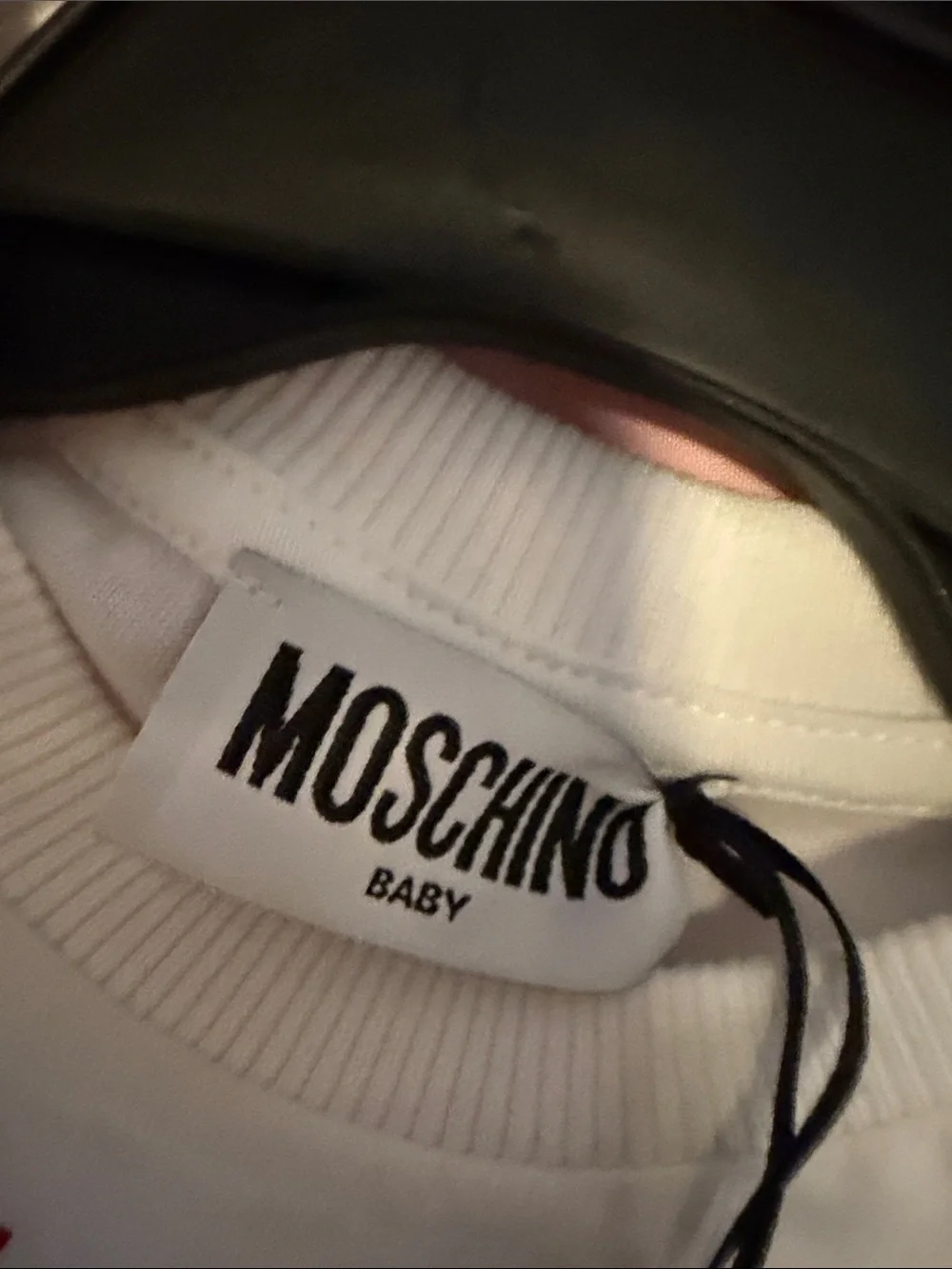 Moschino White Tee with Multicolor Teddy & Carousel Print